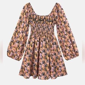 WRAY NYC Floral Smocked Puff Sleeve Cotton Mini Dress 4X Plus Cottagecore Fit